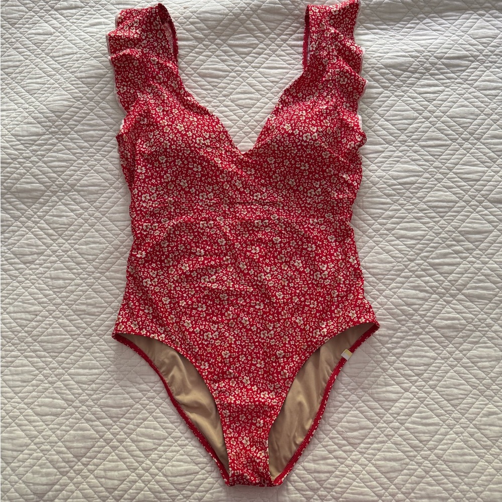 Summersalt The Ruffle Backflip Red Floral One Piece